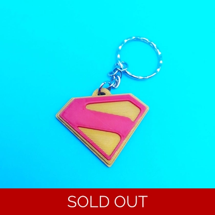 Superman 2025 3D Printed Keyring -Solid 4mm thick Superman 2025 3D Printed Keyring -Solid 4mm thick